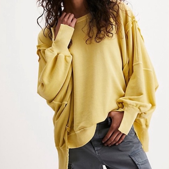 Free People Tops - CAMDEN PULLOVER LAMPLIT YELLOW